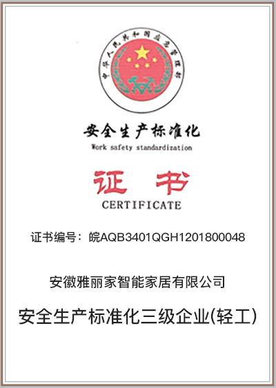 安全生产标准化三级企业(轻工)